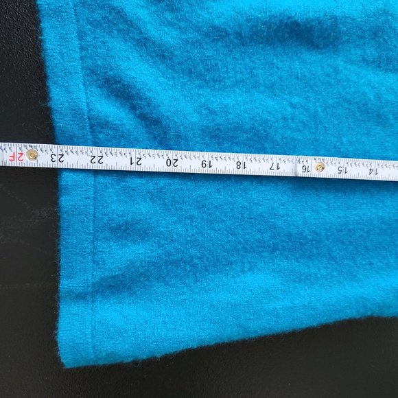 Charter Club Cashmere Sweater Turquoise Cable Knit Braid Detail Blue Large - Picture 7 of 9